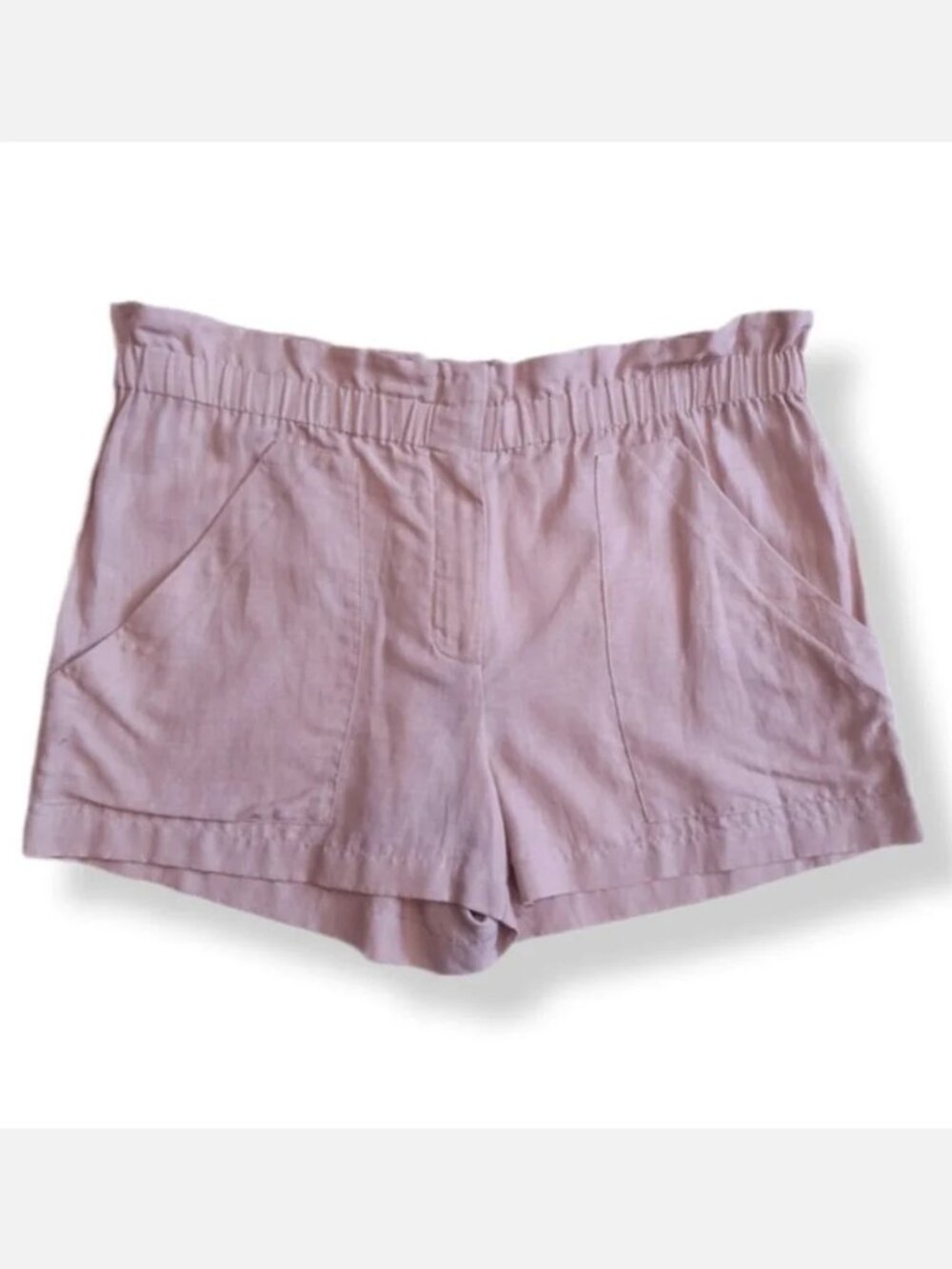 BCBGMaxazria Addison Paperbag High Waist Shorts Khaki Cargo Mini Large